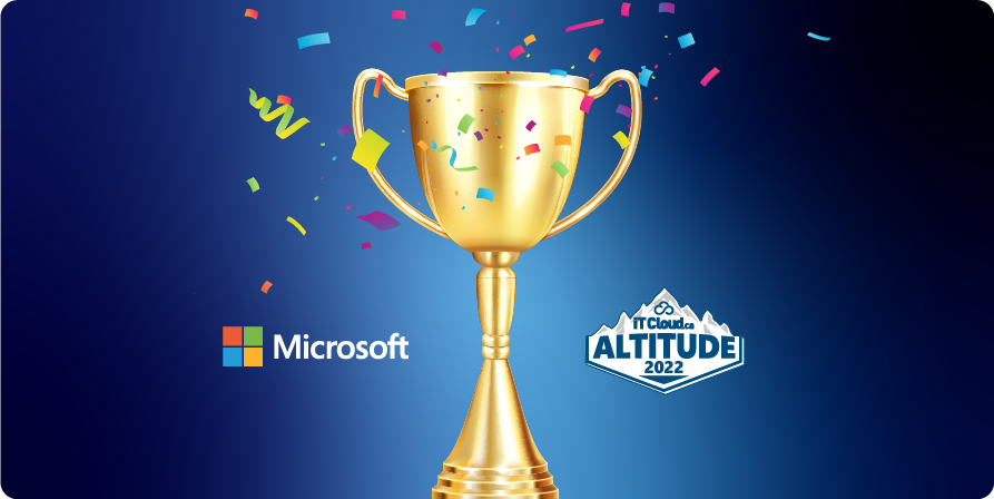 Trophée avec logo Microsoft et Altitude