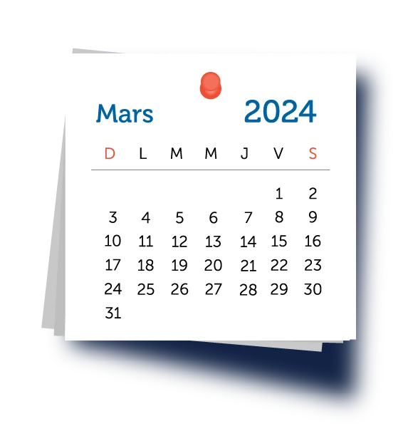calendrier événements Mars ITCloud.ca